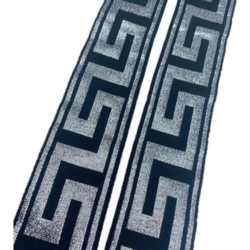 5CM Width Woven Jacquard Ribbon The Great Wall Pattern Ethnic Embroidery Webbing Lace Trim For Curtain Clothing Bag DIY Farbic