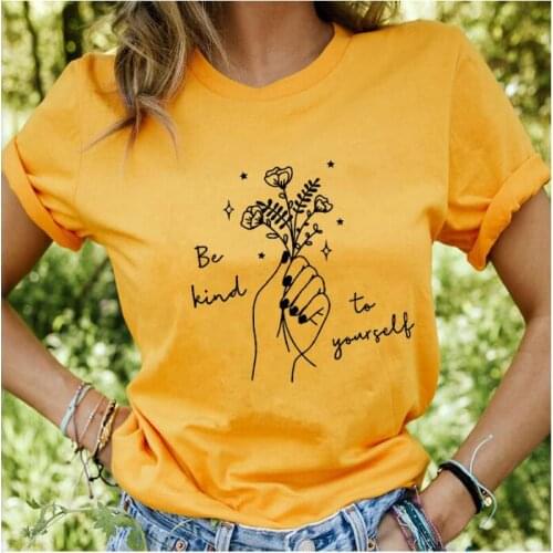 Be Kind To Yourself Women T-shirt Save The Bees Girls Tshirt Summer Fashion Tee Shirts Protect Environment Ladies Tops Drop Ship