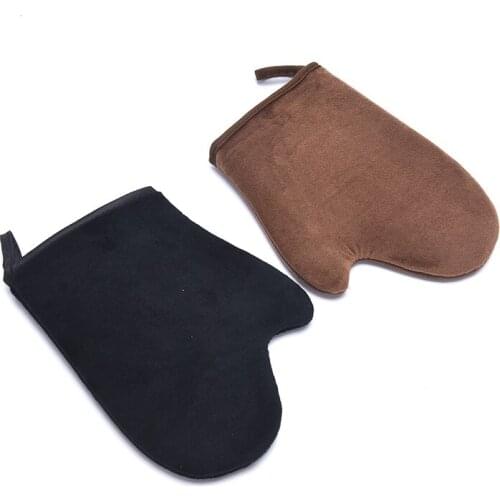 1pc Reusable Body Face Bath Cleaning Tools Bath Brushes Self Tanning Mitt Glove Back Tan Applicator Exfoliating Tan Removal Mitt