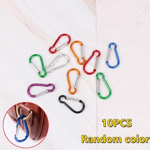10pcs Carabiners Aluminum Alloy Snap Clip Hooks Keychain Climbing Camping Tools