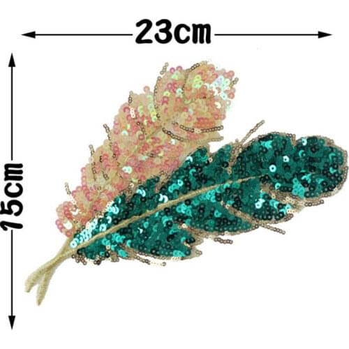 20 pcs/lot embroidery patches Women clothing leaf sequins decorative sequined sewing accessories wholesale
