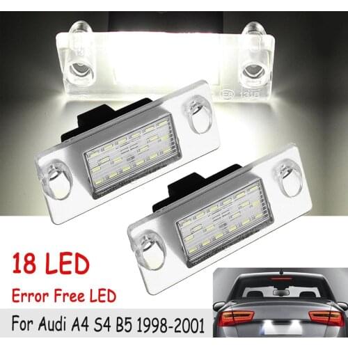 2pcs Error Free LED Number License Plate Light Lamp For Audi A4 S4 B5 S5 B5 A3 S3