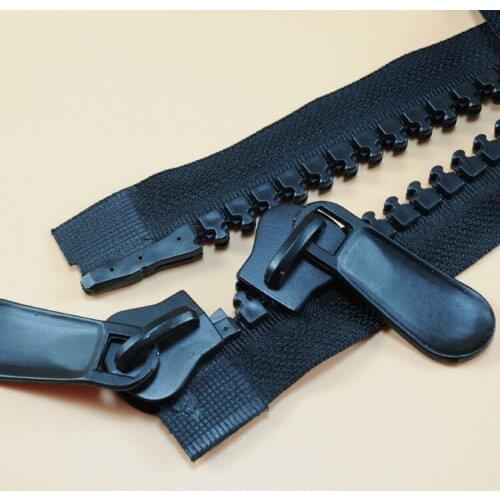 20# big size resin zipper with two way double sliders coat down jacket zip 80cm 90cm 100cm 120cm 150cm 1piece black white