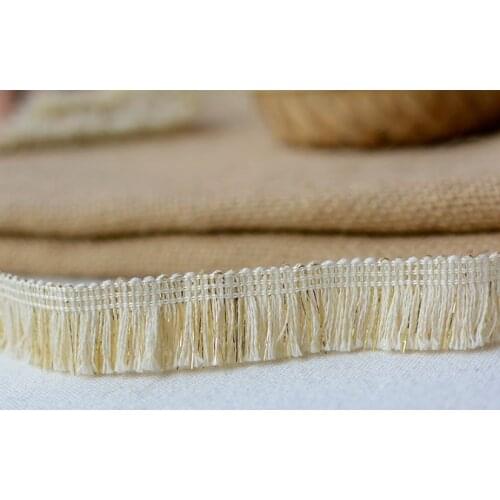 3 Meters/lot Beige Gold Thread Cotton Tassel DIY Apparel Sewing Fabric Garment Curtain Home Textile Decorative Lace Trimming