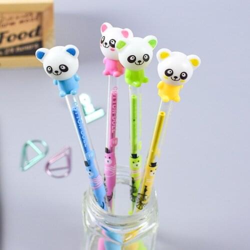 40pcs/lot kawaii school supplies kawaii pen cute panda gel pens for school office lovely korean stationary wholesale animal pens