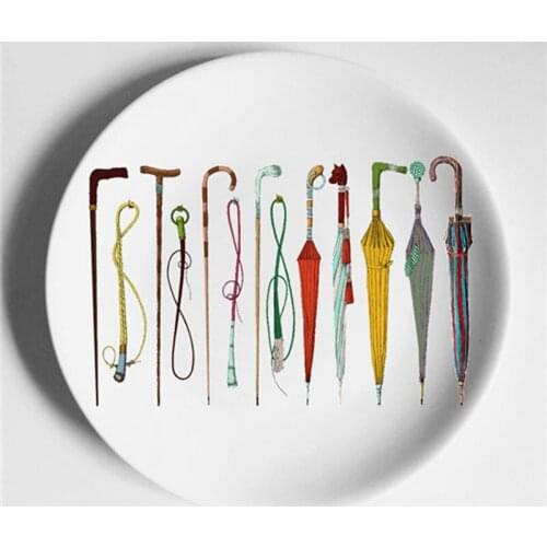 6/7/8/10 Inch Creative Design Plates Home Hotel Bar Decoration Plate Beauty Illustration Wall Hanging Hook Dishes