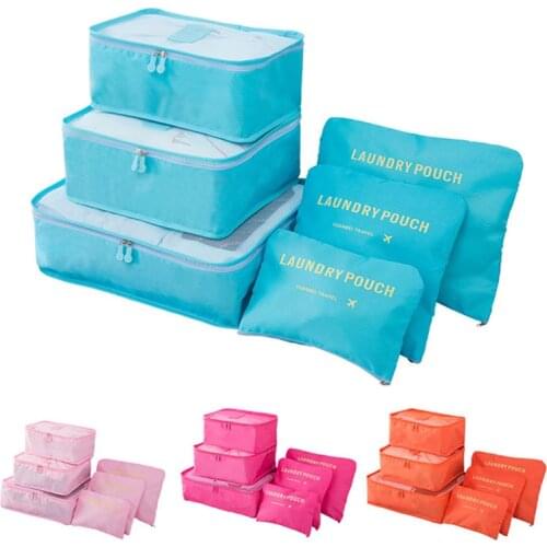 6SET / LOT Unisex Packing Cubes Travel Bag Sort and Organize Clothes and Cosmetics Luggage Accessories Personal Hygiene Bag
