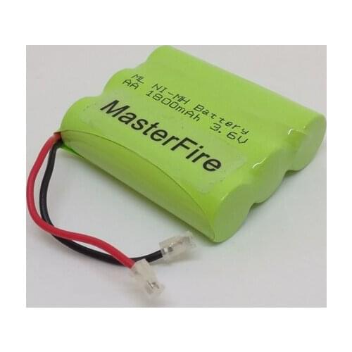 6pcs/lot New MasterFire Ni-MH AA 3.6V 1800mAh Ni MH Rechargeable Battery Cordless Phone Batteries Pack With Plugs