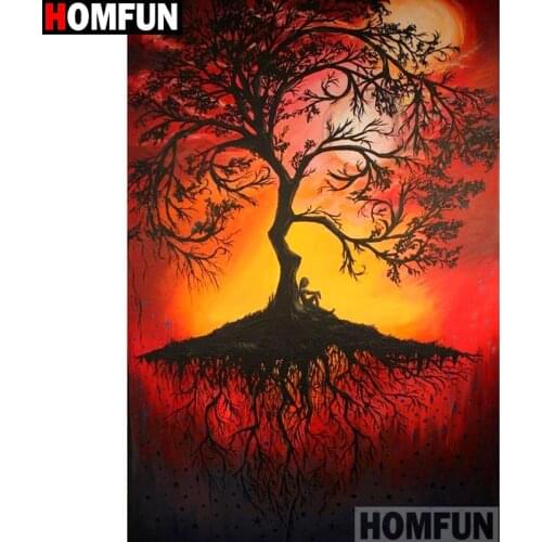 HOMFUN Full Square/Round Drill 5D DIY Diamond Painting "Tree scenery" Embroidery Cross Stitch 5D Home Decor A14278