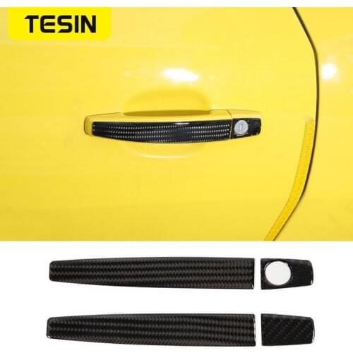 TESIN Car Stickers For Chevy Camaro Car Outside Door Handle Decoration Cover Stickers Accessories For Chevy Camaro 2012-2015