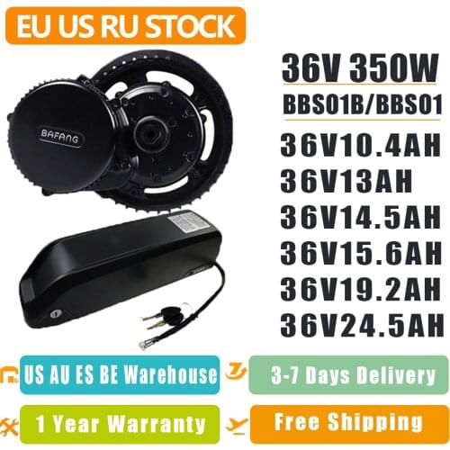 Bafang BBS01B 36V 350W Mid Drive Motor with Battery 36V15.6AH 24.5AH Electric Bike Conversion Kit fun BBS01 E Bike Conversion