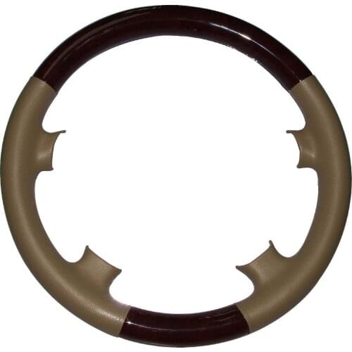Tan Leather Dark Wood Steering Wheel Protector Cover for Benz 2000-2002 W210 E E320 1997-2002 W208 C208 A208 CLK CLK320 CLK55