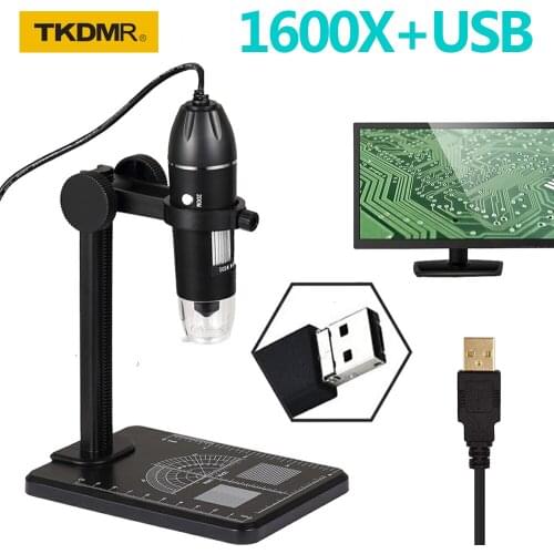 TKDMR WIFI USB HD Desktop Digital Electronics Microscope Adjustable 1600X 8 LED Zoom Magnifier Mobile For Phone PC Repair Coins