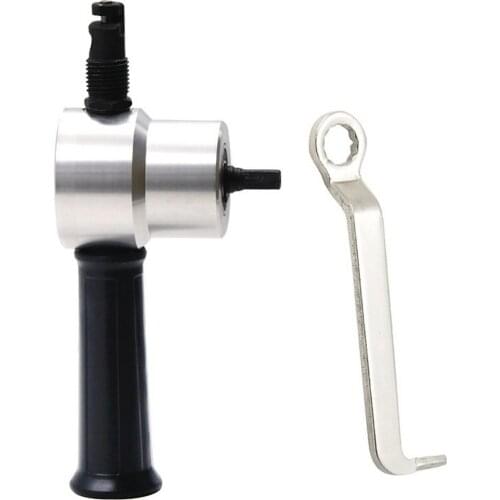 Double Head Sheet Metal Nibbler Saw Cutter 360 Degree Adjustable Drill Attachment with Extra Punch Free Cutting Tool