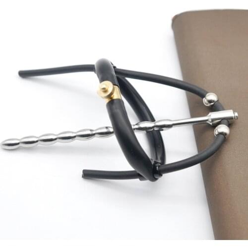 Exotic Accessories Conductive Loops Cock Ring and Ball Electro Penis Ring Rubber Tube Electrodes Sex Toys For Men