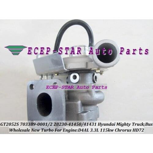 GT2052S 703389 703389-0002 28230-41450 28230-41431 Turbo Turbocharger For HYUNDAI Truck Mighty II Chrorus Bus HD72 00- 3.3L D4AL