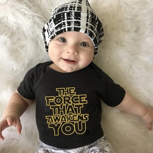 The Fouse That Awakens You Print Ropa Bebe Cotton Newborn Clothes Short Sleeve Boy Girl Baby Bodysuit