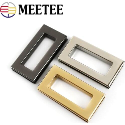 Meetee 4/10pcs ID30.5mm Metal Square Eyelet Buckles Screw Corns O Ring Hook DIY Bags Gas Hole Strap Chain Belt Clasp Accessories