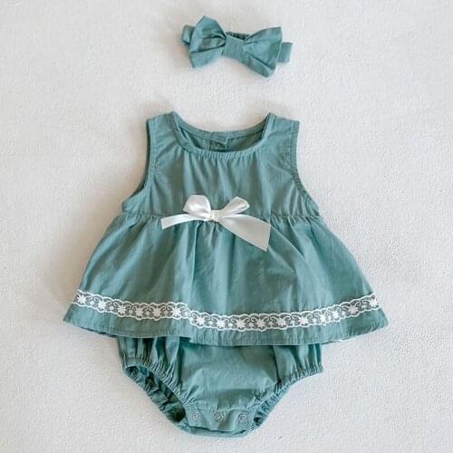 0-3Yrs Summer Infant Baby Jumpsuits Girls Sleeveless Bowknot Clothes 2021 Baby Girls Clothing Baby Rompers