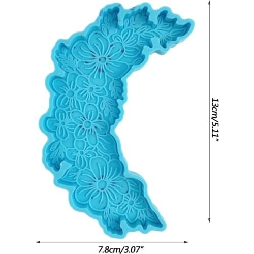 Moon Flower Shaped Coaster Epoxy Resin Mold Cup Mat Casting Silicone Mould DIY Crafts Home Decoration Ornaments Making W0YA