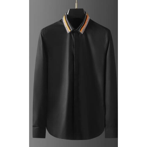 Minglu Handmade Beaded Male Shirts Luxury Long Sleeve Contrast Color Embroidery Mens Dress Shirts Slim Fit Party Man Shirts 3XL