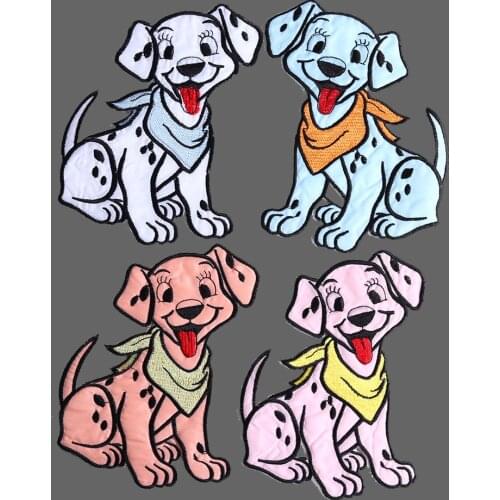 Fashion Cartoon Dalmatian Spot Dog Lovely Embroidered Iron On Patch Appliques Badge Chirldren Kids Patch wholesale Price