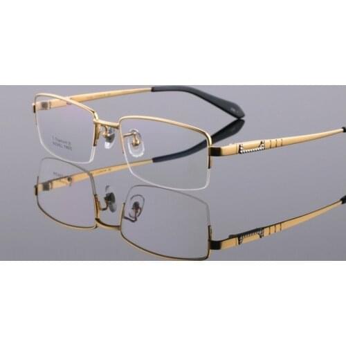 Width-140 Titanium business male eyeglasses frames men half Rim optical prescription myopia Eyewear glasses male spectacle frame
