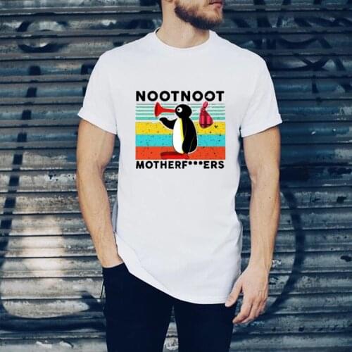 Noot Noot Pingu Retro Funny Tshirts Oversized Aesthetic Anime Cute Graphic Tee Summer Casual 100% Cotton Hombre Printed Tops