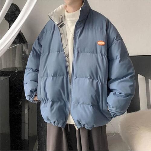New Bread Clothes Women Parkas Couple Wear Korean Style Trendy Stand-up Collar Jacket Both Sides Winter Ins Thick Coats Zipper