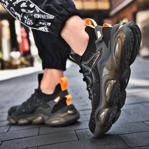 New Mens Chunky Sneakers Breathable Mesh Design Running Shoes Outdoor Men Sport Shoes Antiskid Damping Jogging Shoes Zapatillas