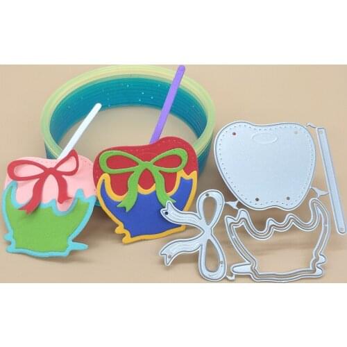 New metal cutting template for apple-shaped beverage cups with straws, DIY scrapbooking, card making, embossing crafts