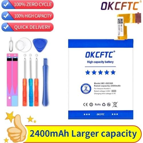 Original 2400mAh Battery For Amazon Kindle 4 5 6 D01100 515-1058-01 MC-265360 S2011-001-S Battery With Tools