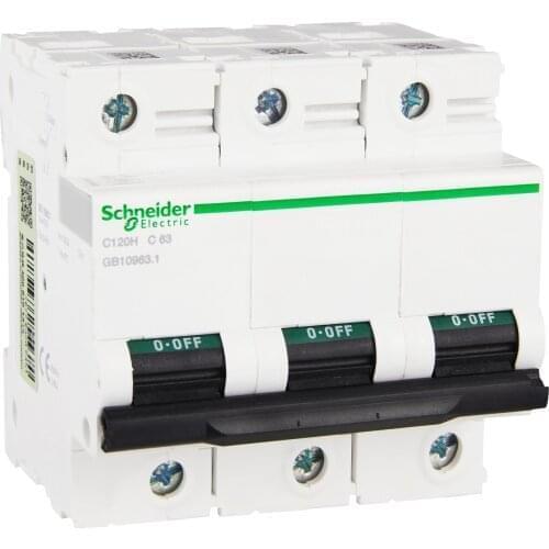 Original authentic AC 3P C type 63A 400V 50 / 60Hz C120H power distribution protection Miniature circuit breaker A9N19802