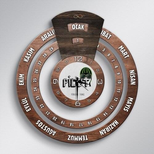 Personalized Professional Pilot Infinite Mayan Calendar Wooden Wall Clock
