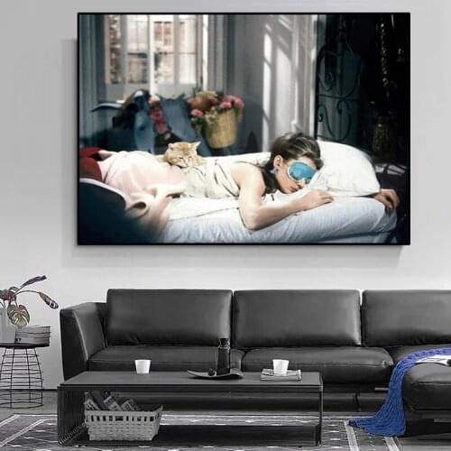 Audrey Hepburn Breakfast Posters Fashion Figure Paintings On Canvas Wall Art Poster Prints Modern Home Decor Picture Cuadros