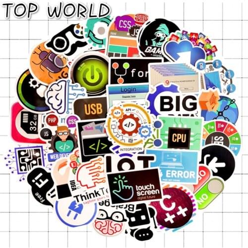 10/50pcs/set Geek Programmer Php Docker Html Bitcoin Cloud c++ Programming Stickers Snowboard Luggage Scrapbook Laptop
