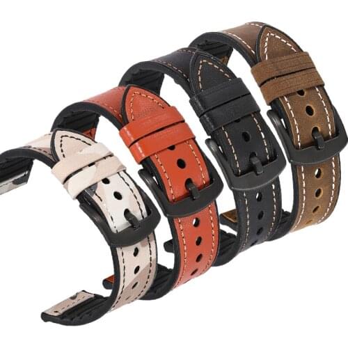 Silicone Leather Watchband Quick Release Watch Band Wrist Strap 20mm 22mm Smart Watch Strap for Men Women Watches Accessories