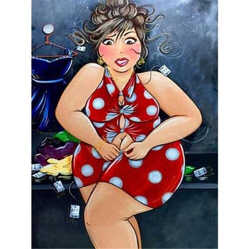 Toilet Monkey Fat Lady DIY 11CT Cross Stitch Embroidery Kits Needlework Craft Set Cotton Thread Printed Canvas Home Wholesale