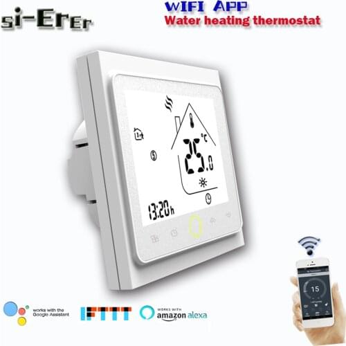 3A WiFi Smart Water Thermostat Temperature Controller Underfloor Heating Water Works with Alexa Google Home,24VAC,95~240VAC