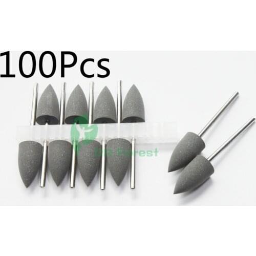 High Quality Dentist 100Pcs SILICONE Rubber Polishers Diamond Polishing Burs 2.35mm Shank