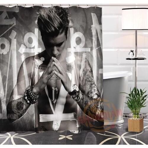 Justin Bieber Shower Curtain Pattern Customized Shower Curtain Waterproof Bathroom Fabric More Size Shower Curtain For Bathroom