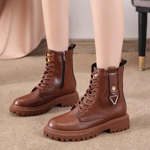 Nice Women Boots New Unisex Genuine Leather Boots Autumn Winter Couple Boots Martens Boots Ma Boots Casual Zapatos Mujer