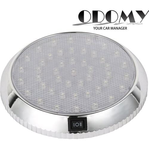 12V 46 LED Dome Roof Light Car Round Ceiling Interior Light Lamp On Off Switch for Camper Van Caravan Motorhome Boat RV
