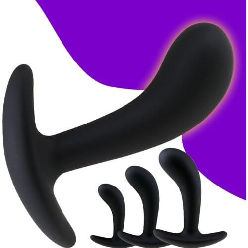 3 Different Size Silicone Black Butt Plug for Beginner Erotic Anal Plug Adult Products Anal Sex Toys Prostate Massager Unisex