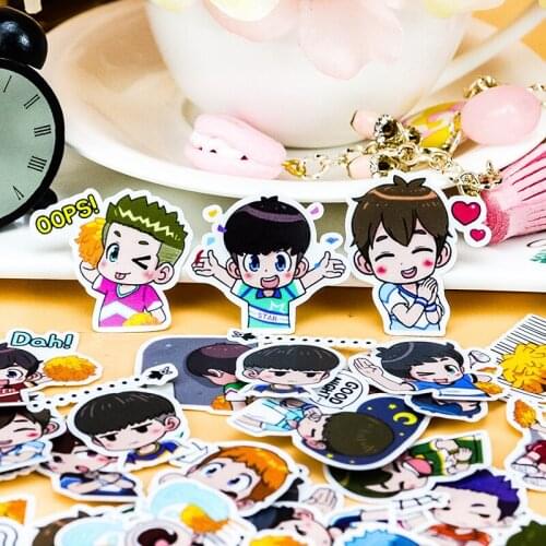 38pcs Creative Cute Self-made happy boy DIY Stickers Diary Album Decoration scrapbooking child stationery phone stickers kawaii