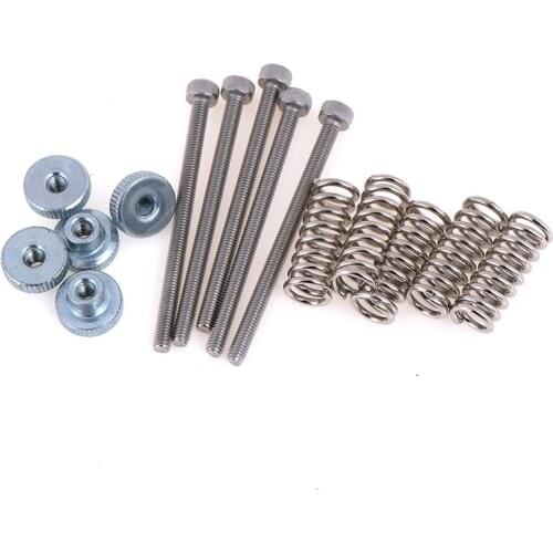 5pcs Leveling Components M3 Screw Leveling Spring Leveling Knob Suite For 3D Printer Heating Bed Parts