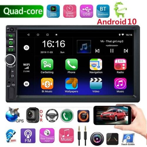 7" Android 10.0 2 Din Car radio Multimedia Video MP5 Player Universal auto Stereo GPS Navigation Bluetooth WIFI Mirrorlink FM