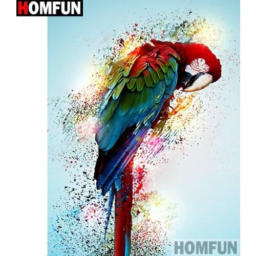 HOMFUN Full Square/Round Drill 5D DIY Diamond Painting "Colorful parrot" Embroidery Cross Stitch 5D Home Decor Gift A14118