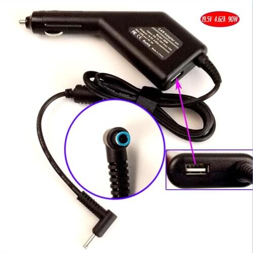 19.5V 4.62A 90W Laptop Car DC Adapter Charger + USB(5V 2A) for HP Envy 17-j040us 17-j050us 17-j060us 17-j010dx