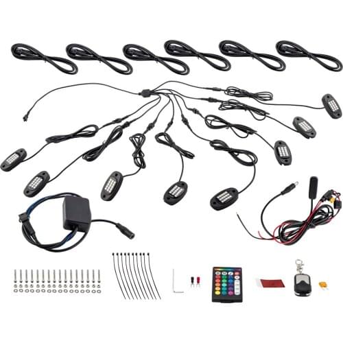 8 Pod RGB LED Rock Light Offroad Wireless Bluetooth-compatible Music Controller For ATV UTV